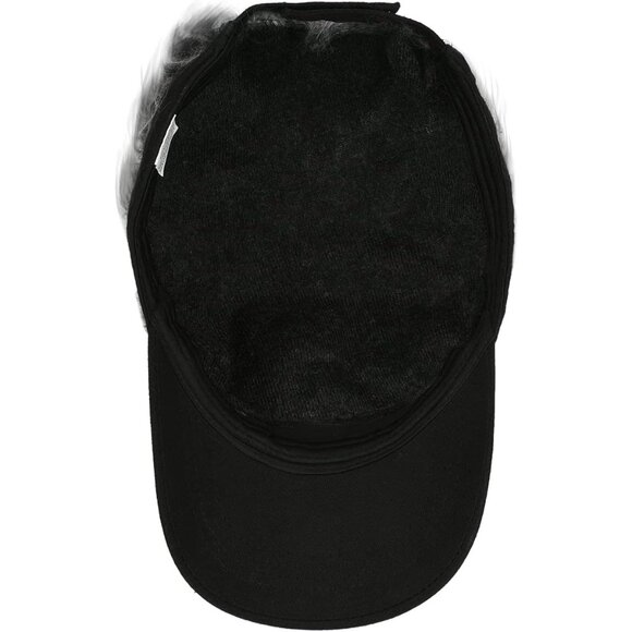 Men's Black and Grey Adjustable Visor Hat with Spiked Wigs Fake Hair Visor - Picture 6 of 6